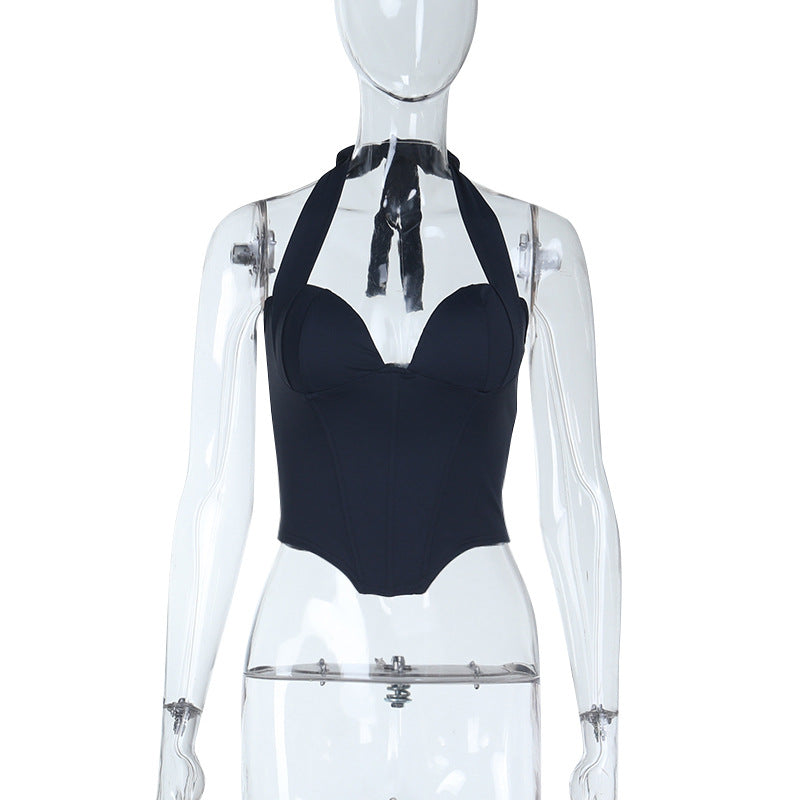 Damen Einteiler mit verstellbarem Halfter und figurformendem Schnitt EB