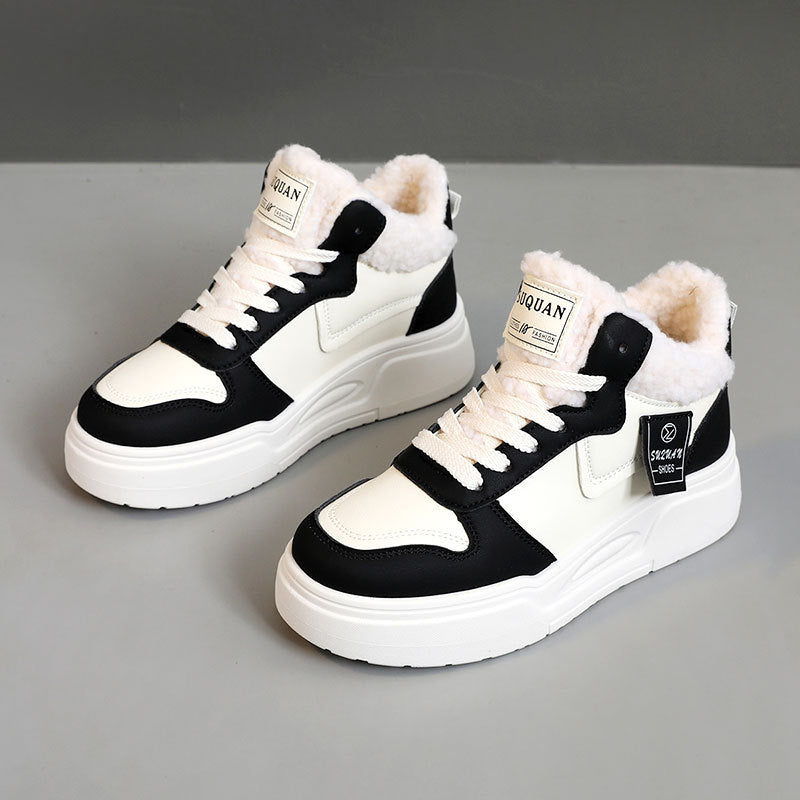 Damen hohe Modische Sneakers mit kuscheligem Innenfutter und sportlichem Design EB