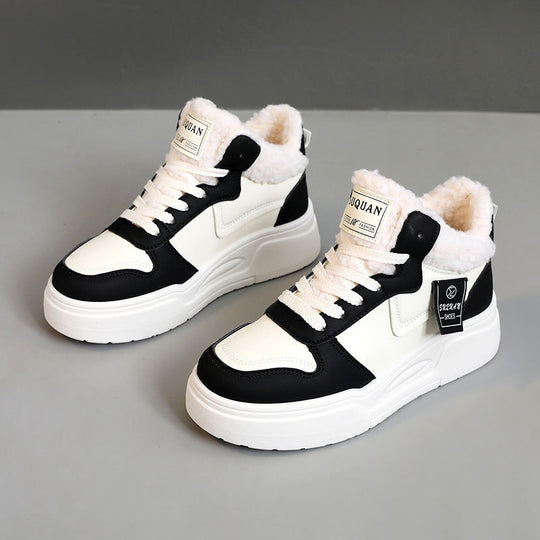 Damen hohe Modische Sneakers mit kuscheligem Innenfutter und sportlichem Design EB