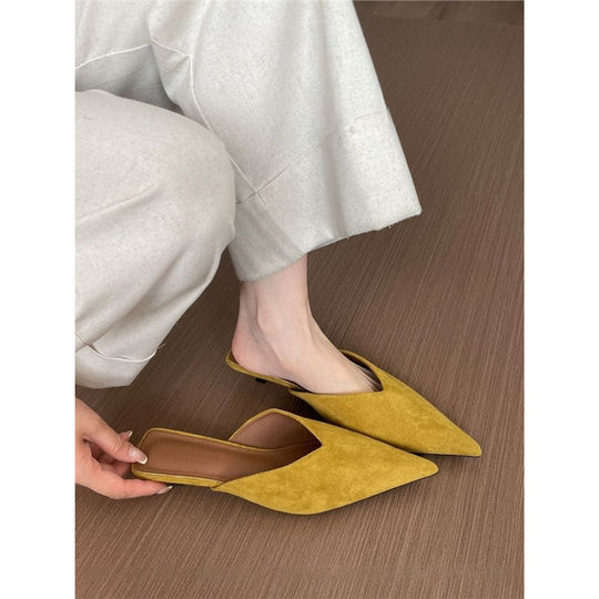 Damen spitze Mules mit elegantem Velourslederfutter EB