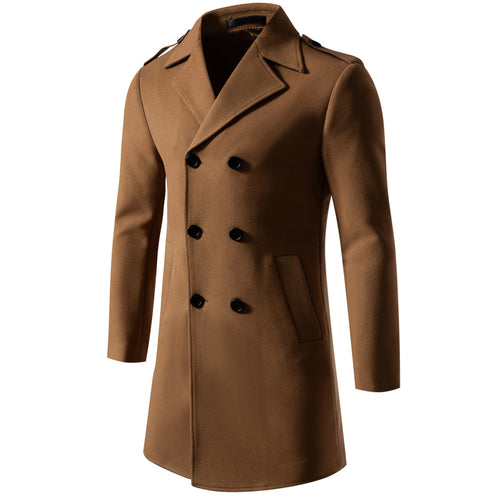 Herren klassischer Trenchcoat mit doppelter Knopfreihe und stylischen Details EB