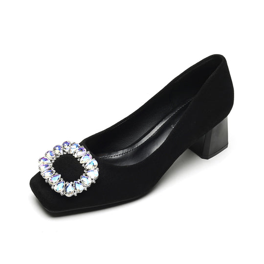 Damen elegante Pumps mit funkelndem Kristall-Akzent EB