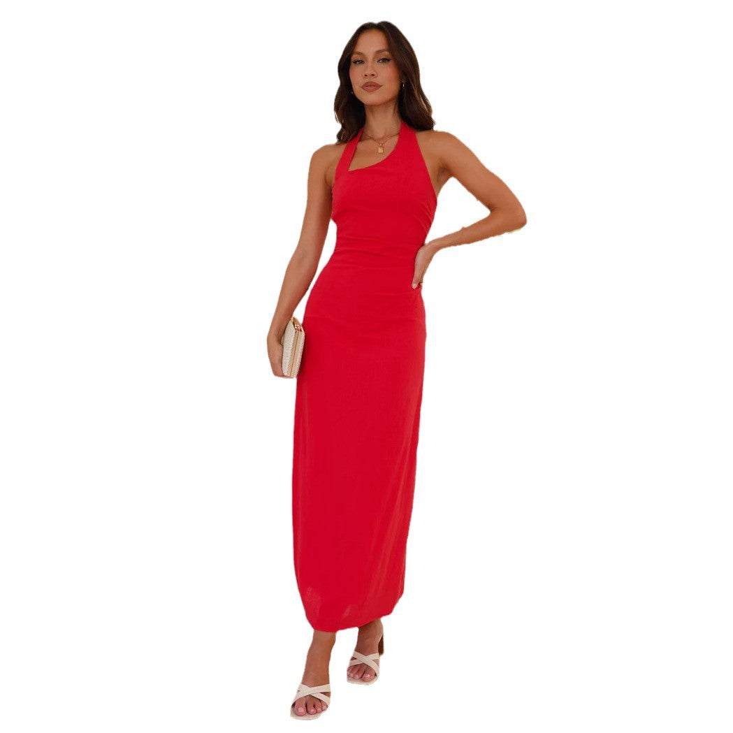 Damen Elegantes Maxikleid mit Halterneck und figurbetontem Schnitt EB