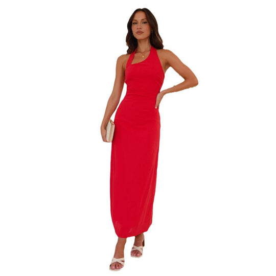 Damen Elegantes Maxikleid mit Halterneck und figurbetontem Schnitt EB