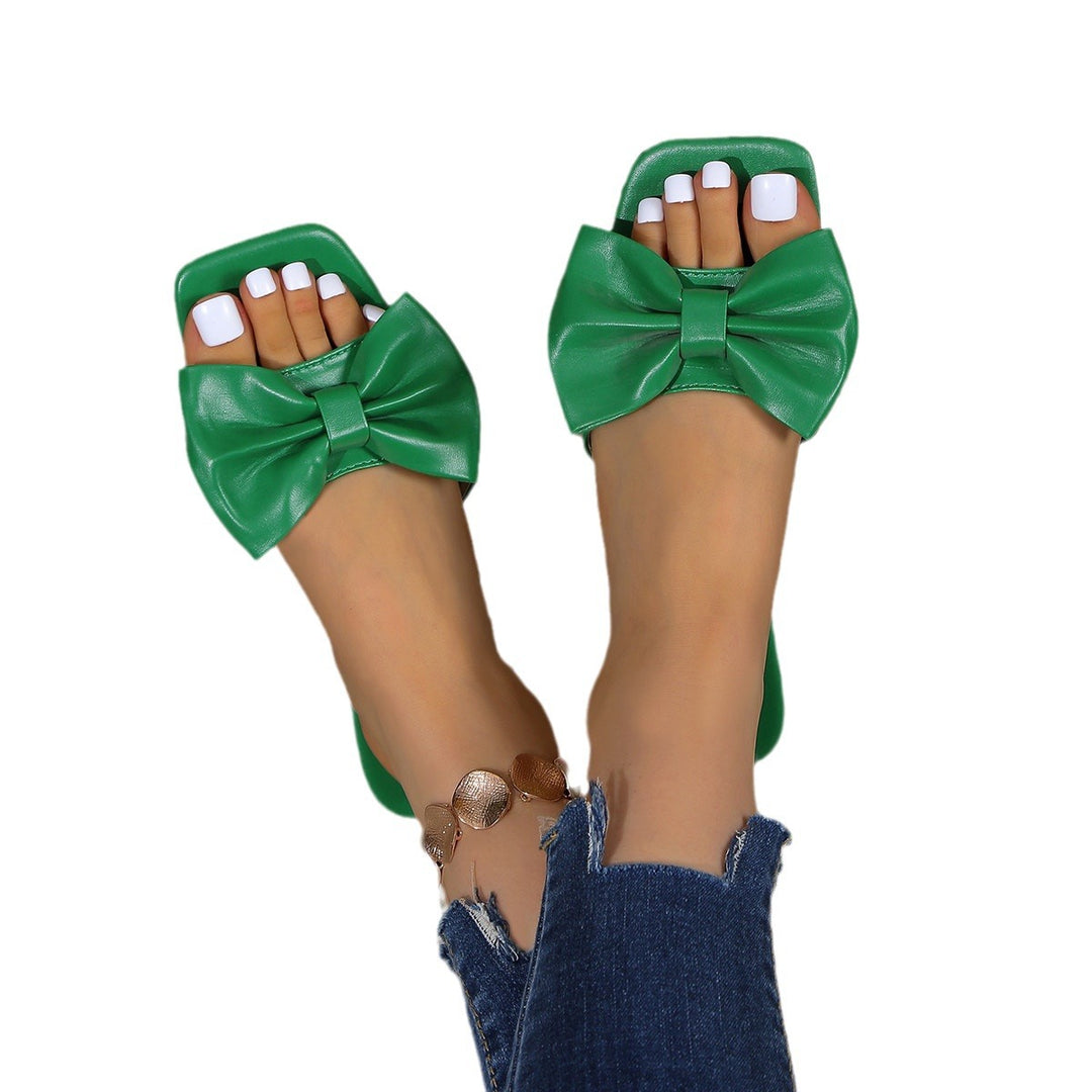Damen Bequeme Schlappen mit großem Schleifen-Detail EB