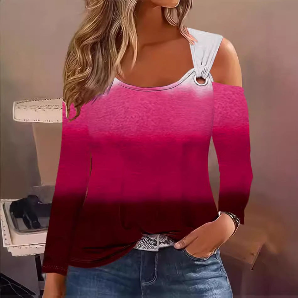 Damen Langarm-Oberteil mit Cut-Out-Details und asymmetrischem Design EB