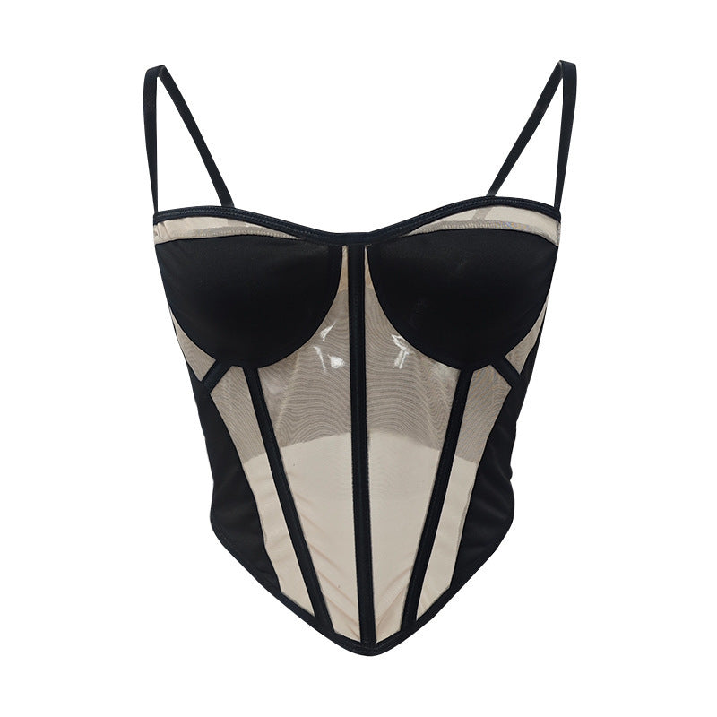 Damen figurformendes Bustier mit transparenten Einsätzen EB