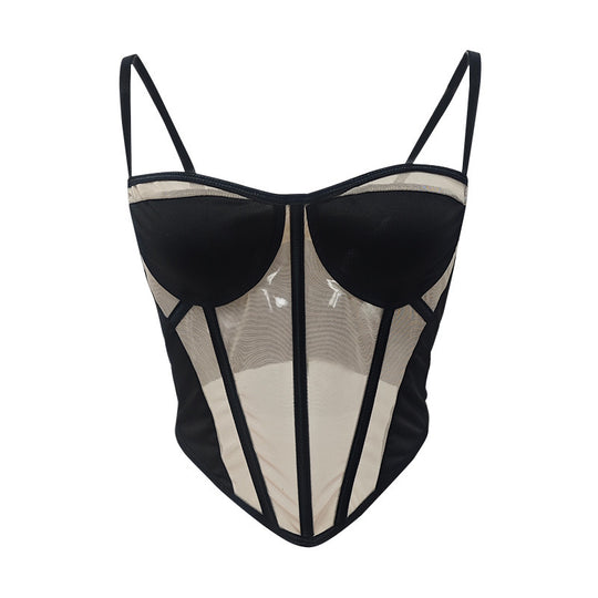 Damen figurformendes Bustier mit transparenten Einsätzen EB