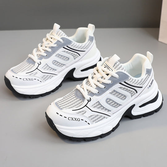 Damen sportliche Sneakers mit atmungsaktivem Obermaterial und stoßdämpfendem Design EB