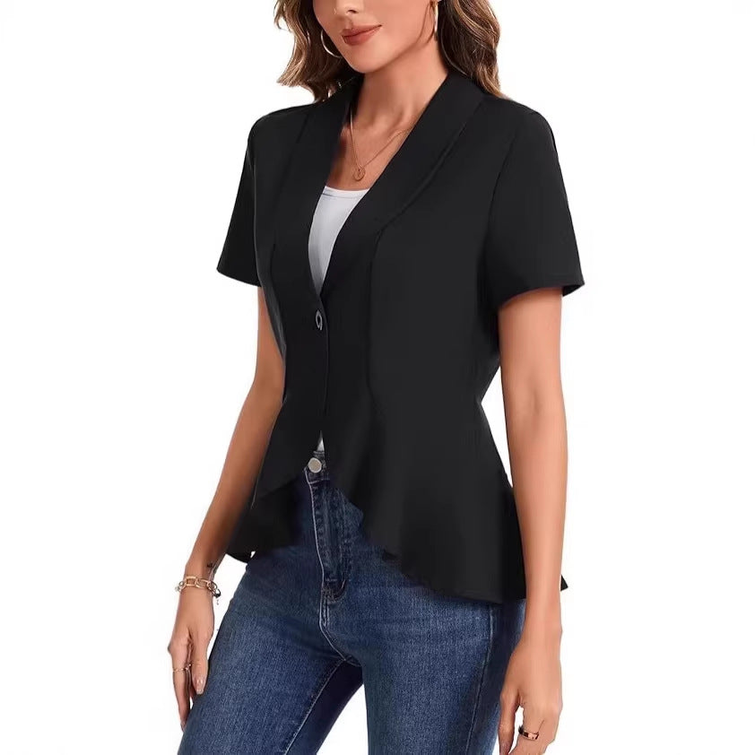 Damen schicke Blazerjacke mit asymmetrischem Schnitt EB