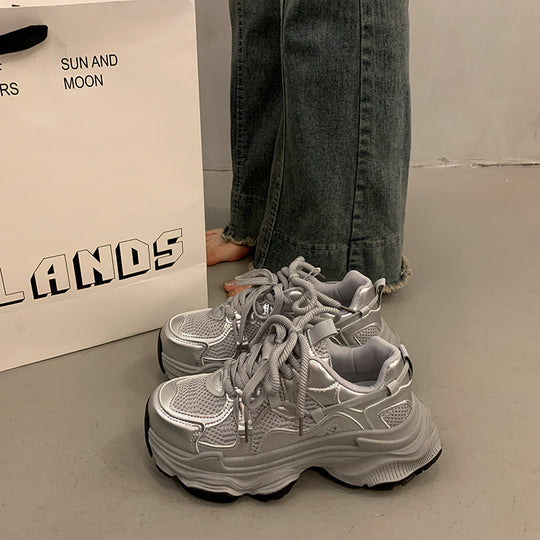 Damen Chunky Sneakers mit atmungsaktivem Mesh-Obermaterial und gepolsterter Sohle EB