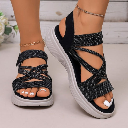 Damen Komfortable und stylische Sandalen mit multifunktionalem Riemendesign EB