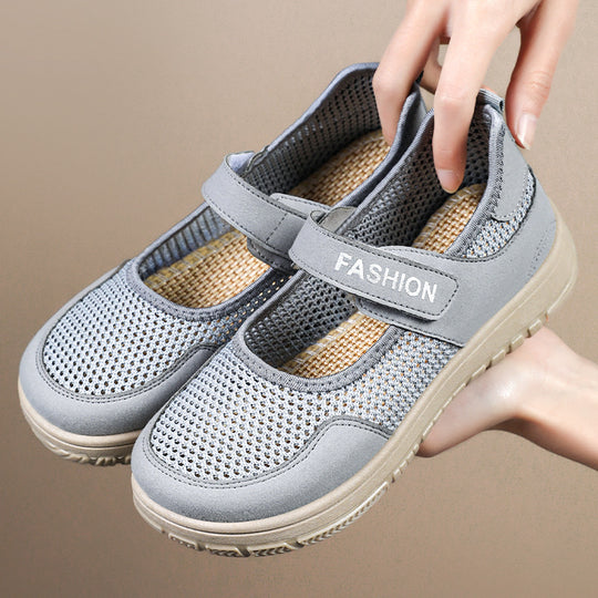 Damen Atmungsaktive Freizeit-Sneaker mit verstellbarem Klettverschluss EB