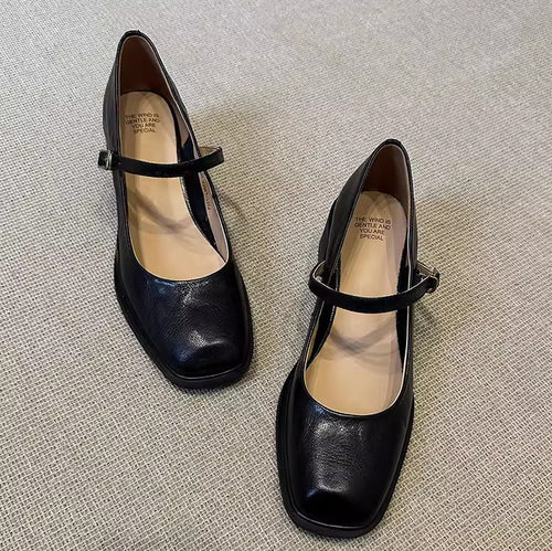 Damen Elegante Mary Jane Pumps mit Blockabsatz EB