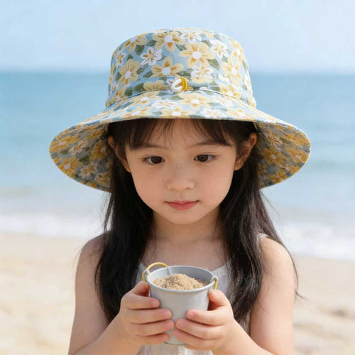 Unisex nan Sonnenhut für Kinder mit verstellbarem Kinnband, breiter Krempe und hohem UV-Schutz EB