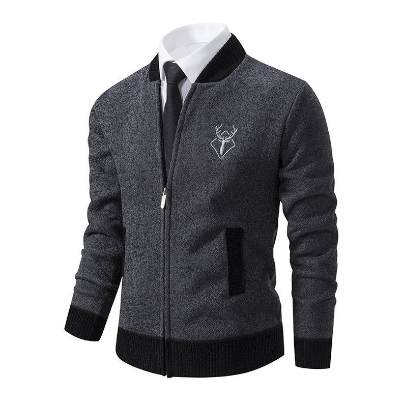 Herren sportive Strickjacke mit Reißverschluss und stilvollem Detail EB