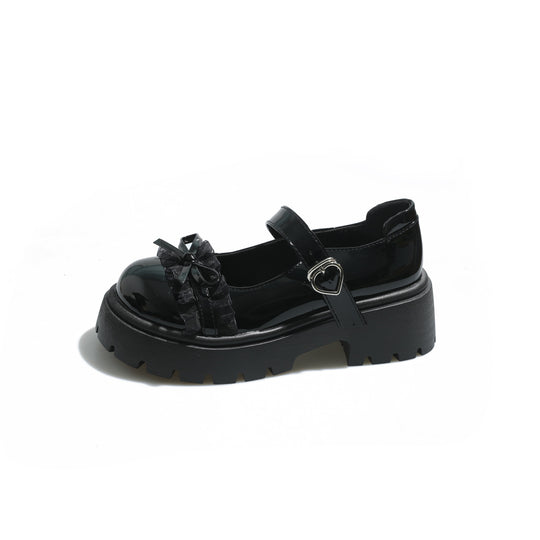 Damen Chunky Ballerinas mit dekorativem Schleifen-Detail und verstellbarem Riemen EB