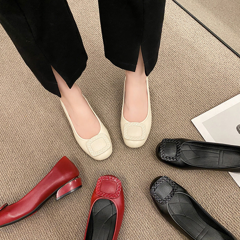 Damen Ballerinas mit modischem Schnallen-Design EB