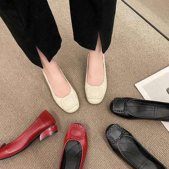 Damen Ballerinas mit modischem Schnallen-Design EB