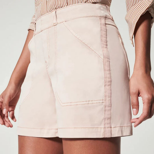 Damen modische Baumwoll-Shorts mit hoher Taille und seitlichen Taschen EB