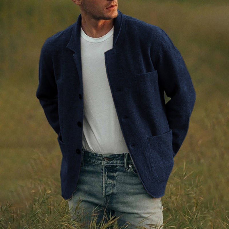 Herren bequemer und stilvoller Cardigan mit praktischen Taschen EB