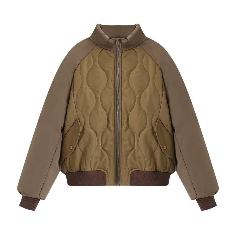 Damen Steppjacke im sportlichen Design mit hohem Kragen und elastischen Bündchen EB
