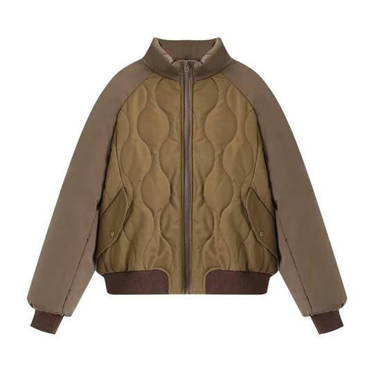 Damen Steppjacke im sportlichen Design mit hohem Kragen und elastischen Bündchen EB