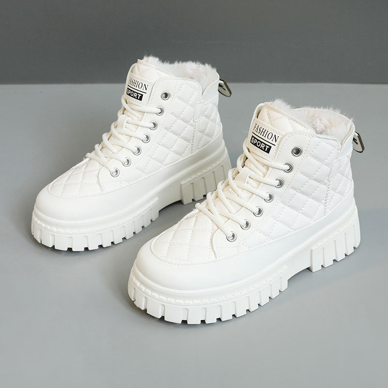 Damen modische Winterstiefel mit rutschfester Sohle und kuscheligem Innenfutter EB