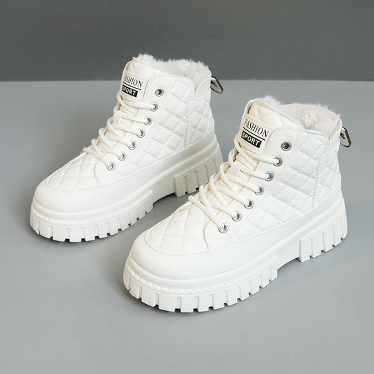 Damen modische Winterstiefel mit rutschfester Sohle und kuscheligem Innenfutter EB