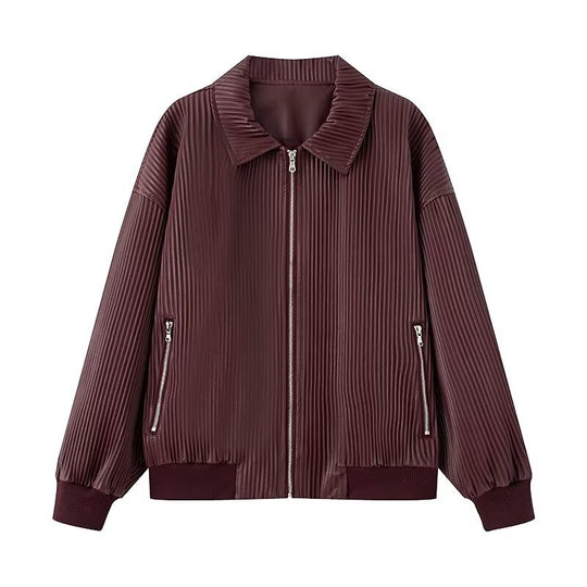 Damen modische Steppjacke mit schickem Rippenmuster EB