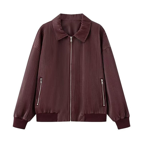 Damen modische Steppjacke mit schickem Rippenmuster EB
