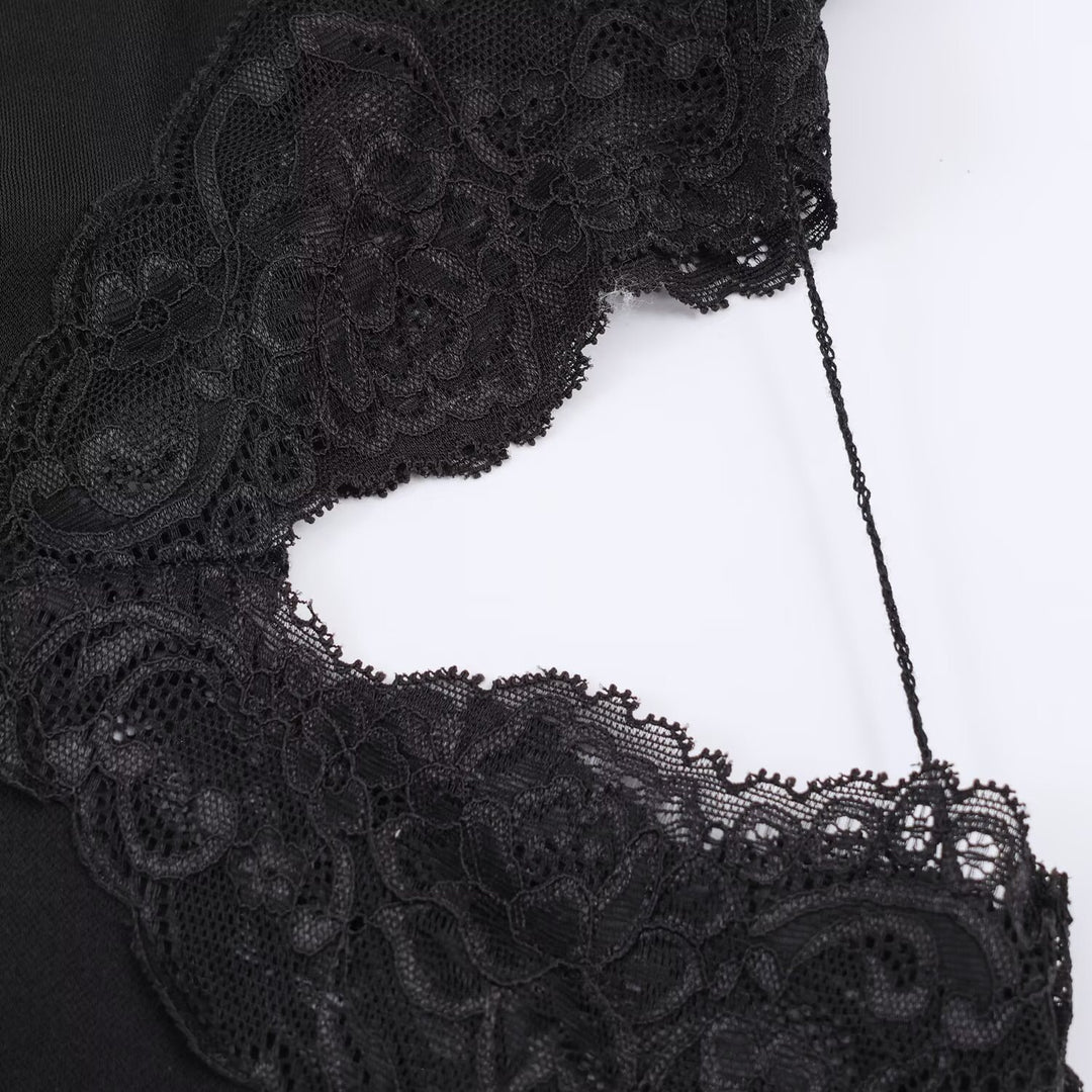 Damen asymmetrisches Spitzenoberteil mit eleganten Rüschendetails EB