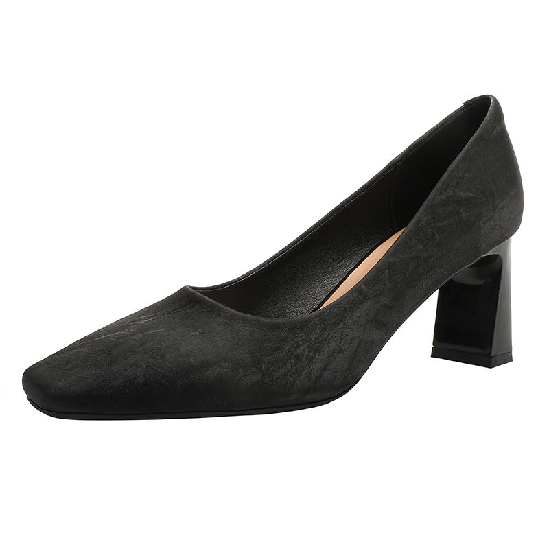 Damen Blockabsatz-Pumps mit quadratischer Zehenform und luxuriöser Oberfläche EB