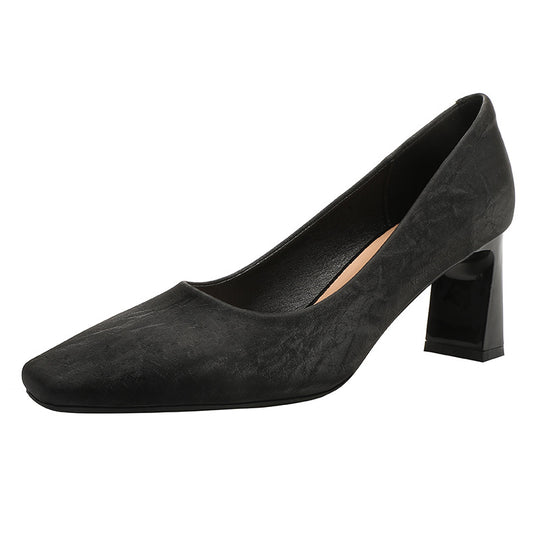 Damen Blockabsatz-Pumps mit quadratischer Zehenform und luxuriöser Oberfläche EB