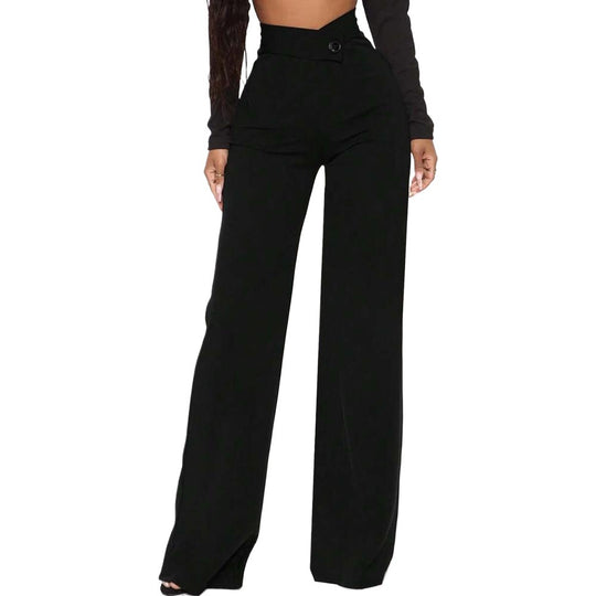 Damen High-Waist Palazzo-Hose mit weitem Bein und tailliertem Bund Eichborn Berlin