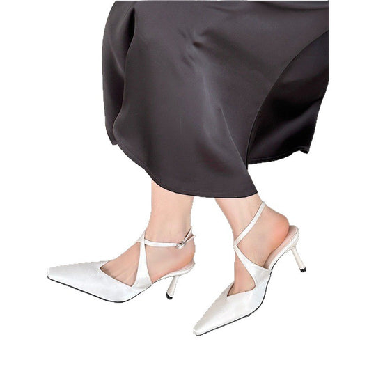 Damen spitze Slingback High Heels mit verstellbaren Riemen EB