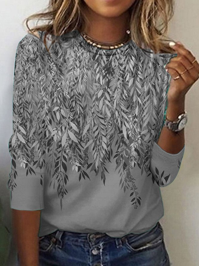 Damen Langarmshirt mit lebhaftem Blumenmuster EB