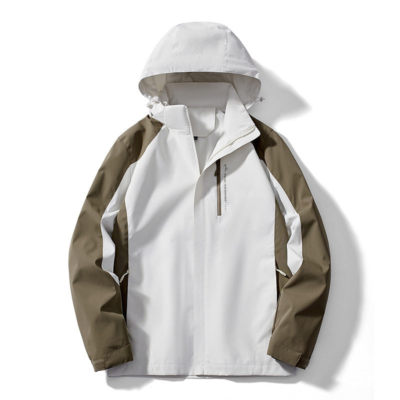 Damen Leichte zweifarbige Softshelljacke mit Kapuze, atmungsaktivem Meshfutter und Brustreißverschluss EB