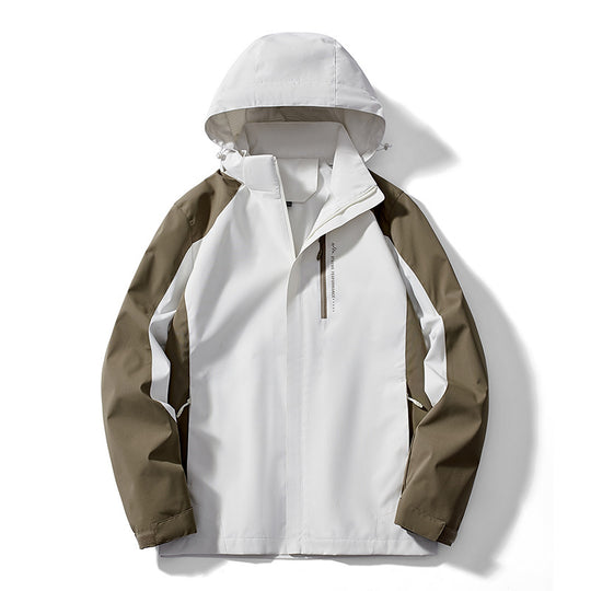 Damen Leichte zweifarbige Softshelljacke mit Kapuze, atmungsaktivem Meshfutter und Brustreißverschluss EB