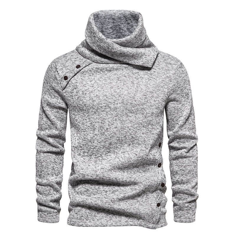 Herren modisches Kapuzenpullover mit asymmetrischem Design und Knopfdetails EB