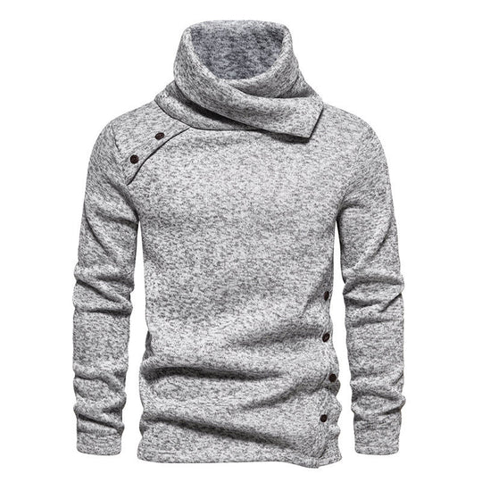 Herren modisches Kapuzenpullover mit asymmetrischem Design und Knopfdetails EB