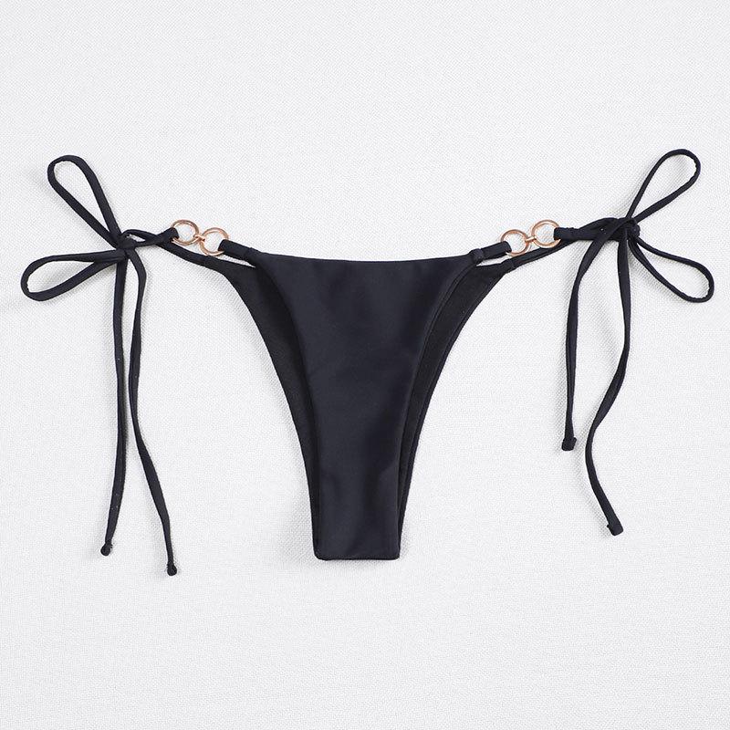 Damen Bikini-Höschen mit verstellbaren Bändern und elegantem Ring-Detail EB
