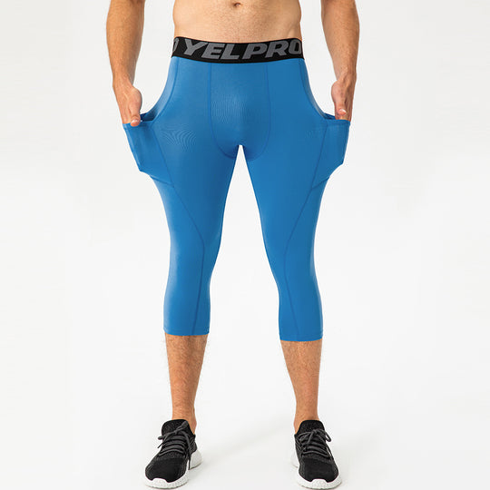 Herren Sportliche Kompressions-Leggings mit praktischen Taschen und atmungsaktiver Technologie EB
