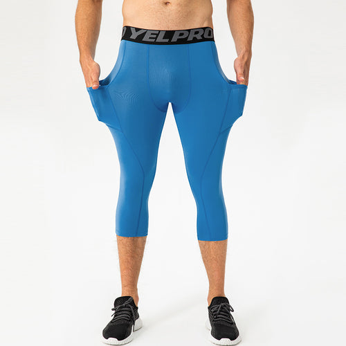 Herren Sportliche Kompressions-Leggings mit praktischen Taschen und atmungsaktiver Technologie EB