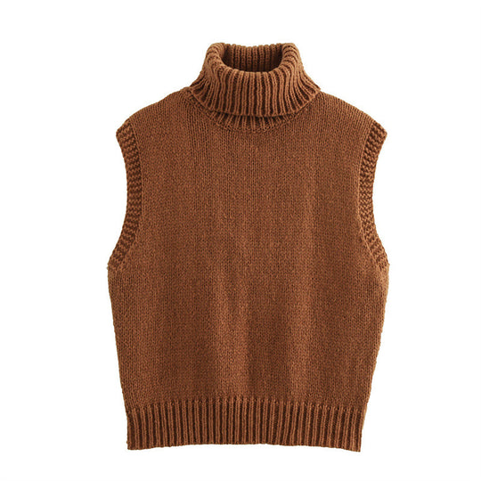 Damen Strickweste mit hohem Kragen EB