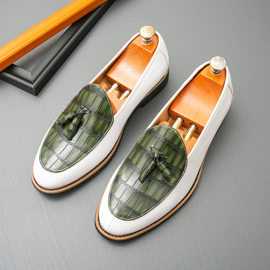 Damen Elegante Mokassins mit modischem Lederdesign und Quasten-Detail EB