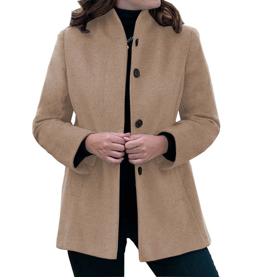 Damen Wollmantel mit schmalem Schnitt EB