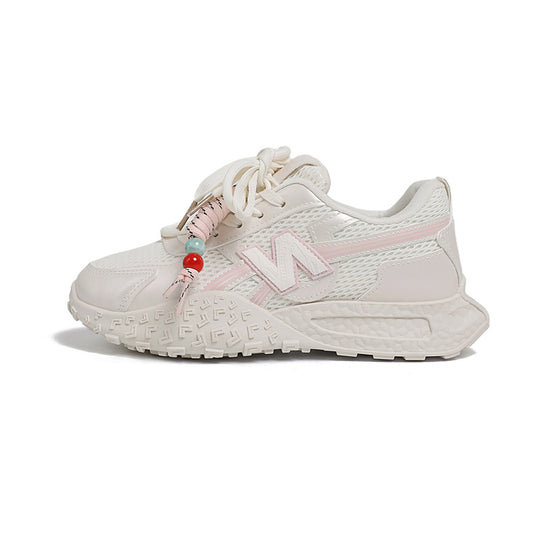 Damen Sportliche Sneaker mit flexibler Laufsohle und atmungsaktiver Netzstruktur EB
