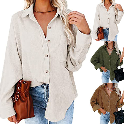 Damen Übergroße Kordbluse EB
