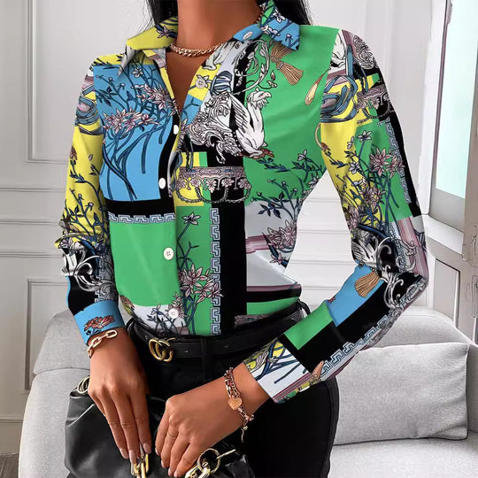 Damen Bluse mit elegantem Kettenmuster EB